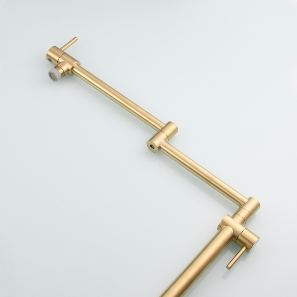 Tecmolog Brass Deck Mounted Kitchen Faucet Modern Modern Commercial Folding Faucet for Sink Faucet with Dual Handle