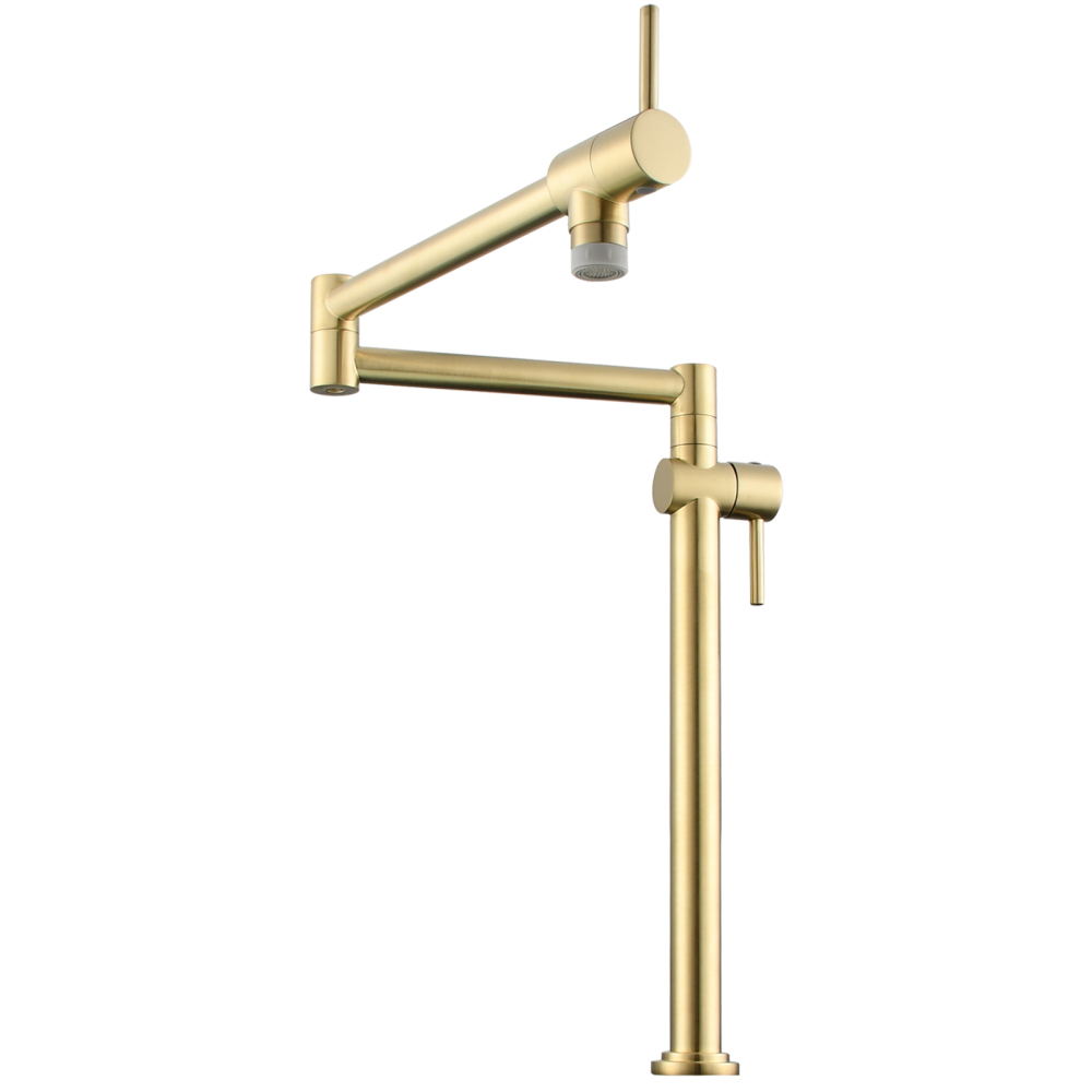 Tecmolog Brass Deck Mounted Kitchen Faucet Modern Modern Commercial Folding Faucet for Sink Faucet with Dual Handle