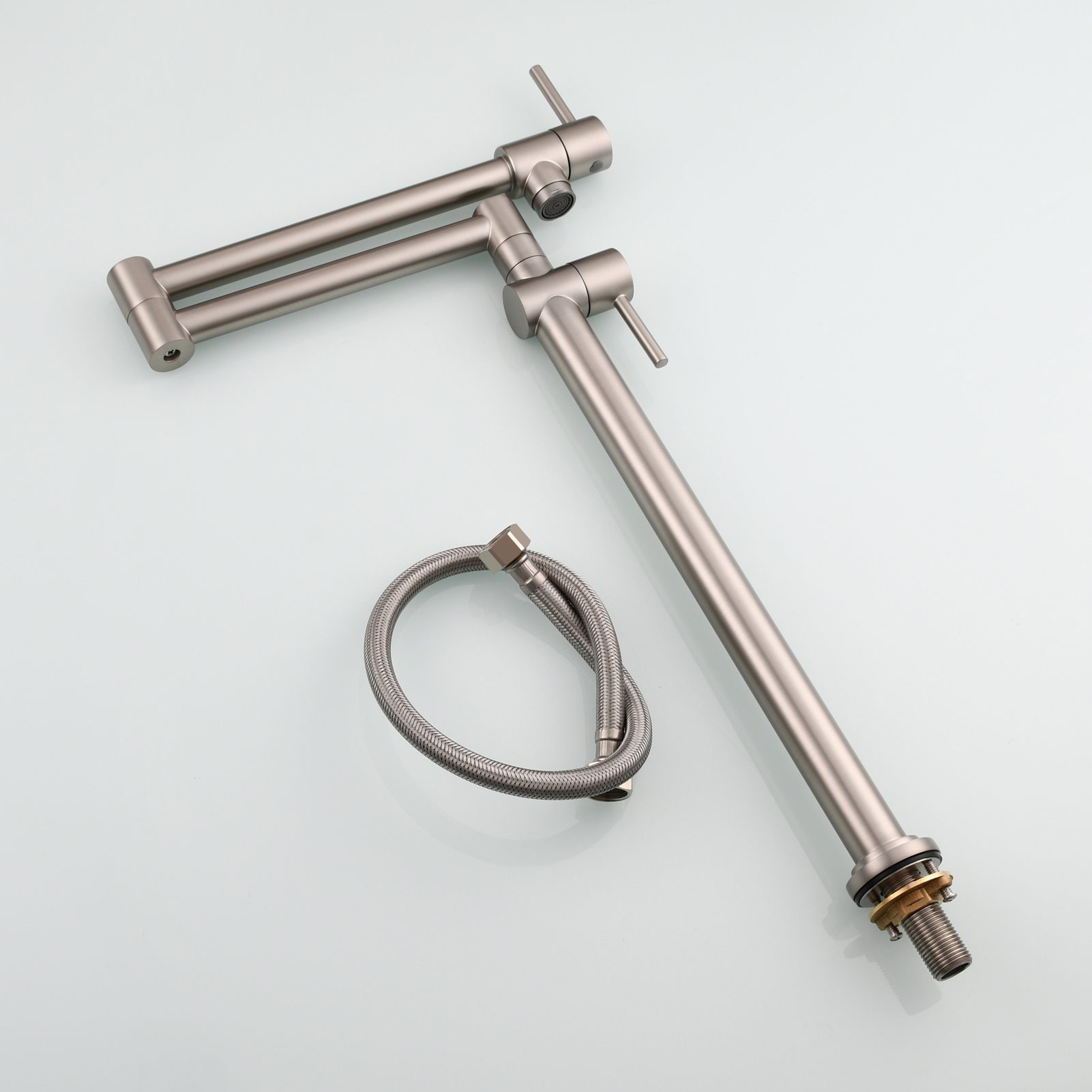 Tecmolog Brass Deck Mounted Kitchen Faucet Modern Modern Commercial Folding Faucet for Sink Faucet with Dual Handle