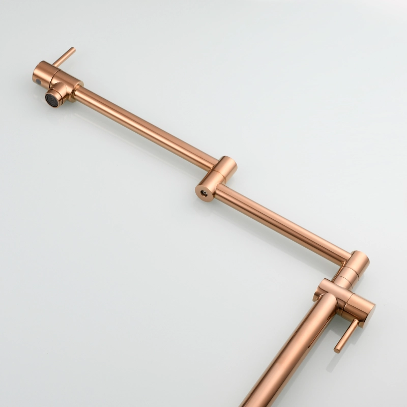 Tecmolog Brass Deck Mounted Kitchen Faucet Modern Modern Commercial Folding Faucet for Sink Faucet with Dual Handle