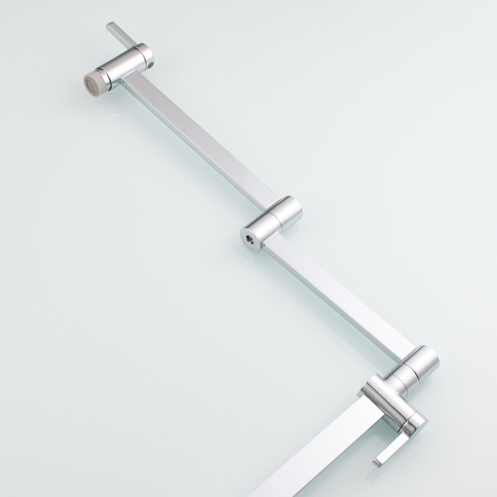 Tecmolog Brass Folding Faucet Dual Handle Kitchen Faucet,Pot Filler Faucet Deck Mount Tap