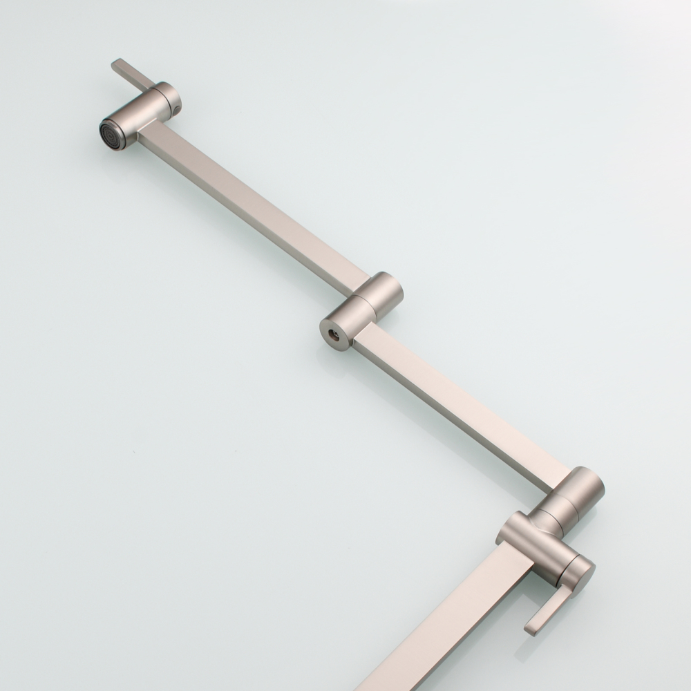 Tecmolog Brass Folding Faucet Dual Handle Kitchen Faucet,Pot Filler Faucet Deck Mount Tap