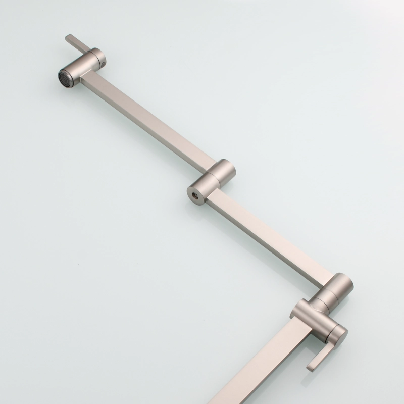 Tecmolog Brass Folding Faucet Dual Handle Kitchen Faucet,Pot Filler Faucet Deck Mount Tap