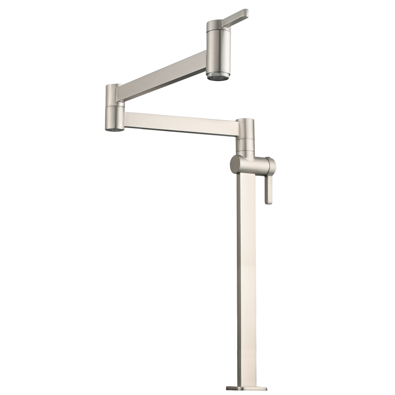 Tecmolog Brass Folding Faucet Dual Handle Kitchen Faucet,Pot Filler Faucet Deck Mount Tap
