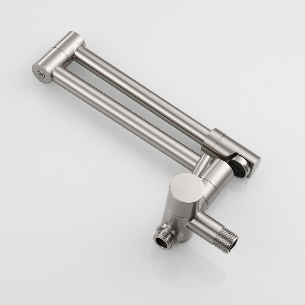 Tecmolog Brass Kitchen Faucet with Side Sprayer Single Handle Wall Mount Pot Filler Faucet Black 360°Rotate Kitchen Tap,Black,Chrome and Brushed Nickel