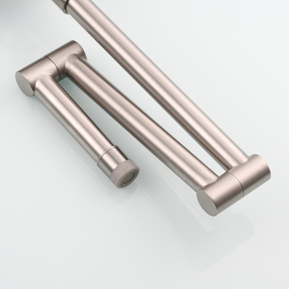 Tecmolog Brass Kitchen Faucet Hot ang Cold Folding Wall Mounted Tap with Bidet Sprayer and Shower Hose,BC1235