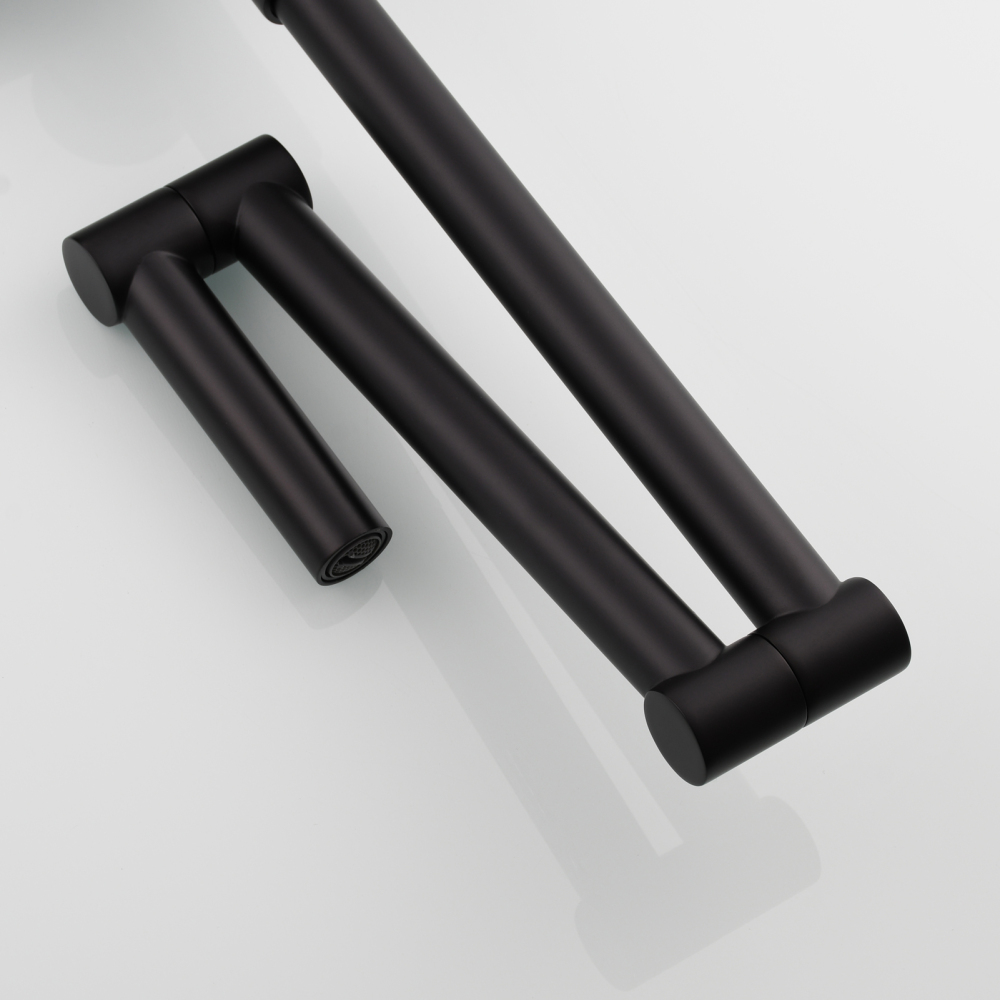 Tecmolog Brass Kitchen Faucet Hot ang Cold Folding Wall Mounted Tap with Bidet Sprayer and Shower Hose,BC1235