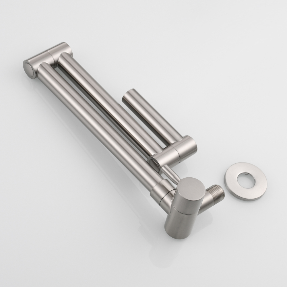 Tecmolog Pot Filler Faucet Commercial Wall Mount Stove Faucet, Brass Pot Filler Folding Faucet Over Stove