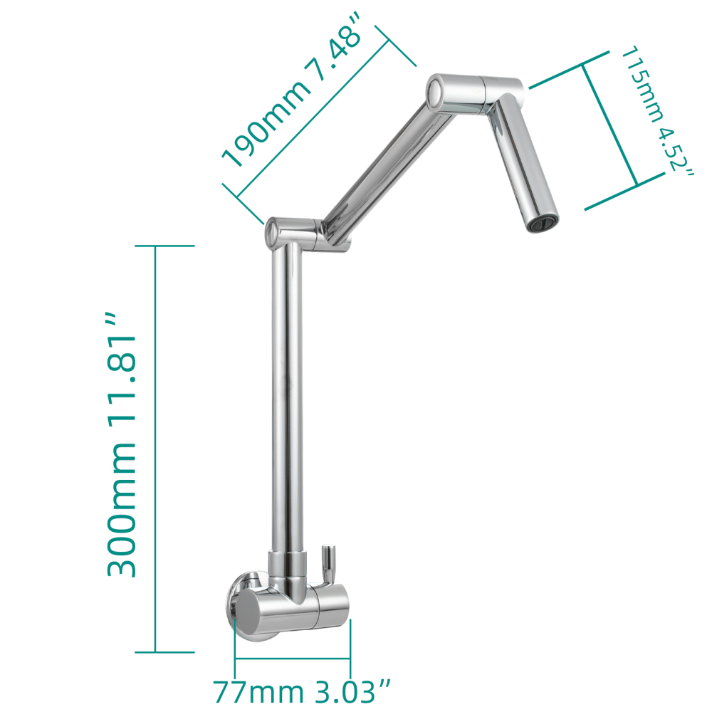 Tecmolog Pot Filler Faucet Commercial Wall Mount Stove Faucet, Brass Pot Filler Folding Faucet Over Stove