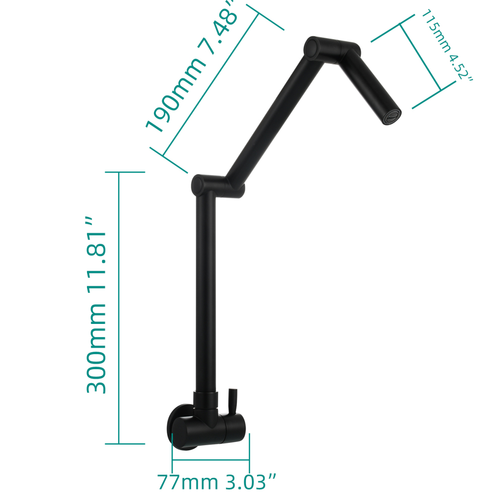 Tecmolog Pot Filler Faucet Commercial Wall Mount Stove Faucet, Brass Pot Filler Folding Faucet Over Stove