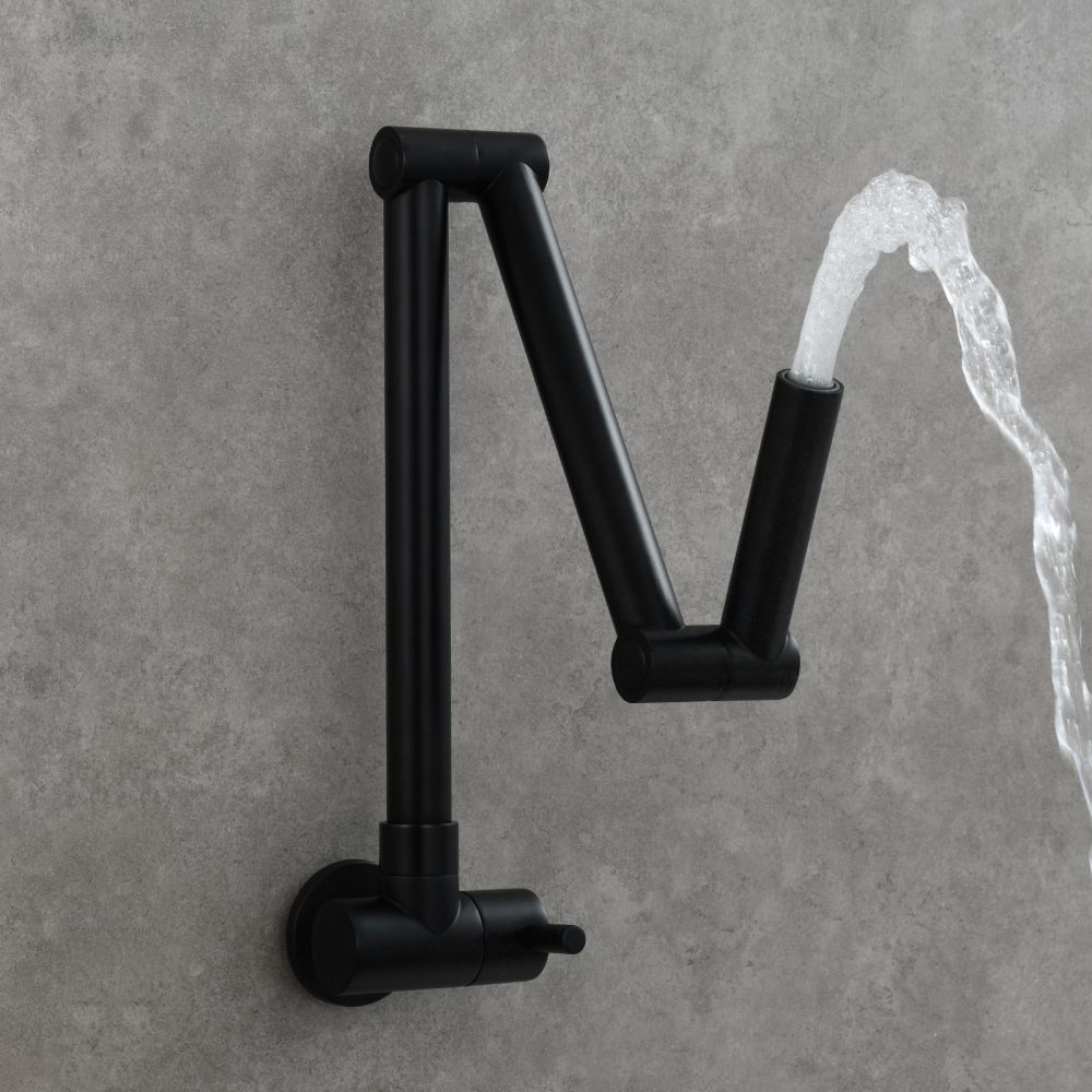 Tecmolog Pot Filler Faucet Commercial Wall Mount Stove Faucet, Brass Pot Filler Folding Faucet Over Stove