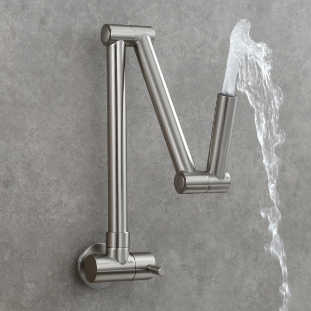 Tecmolog Pot Filler Faucet Commercial Wall Mount Stove Faucet, Brass