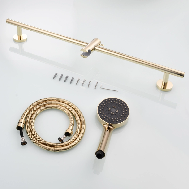 Tecmolog Brass 27.55-Inch Slide Bar with Adjustable Brass Shower Holder for Bathroom Wall Mount