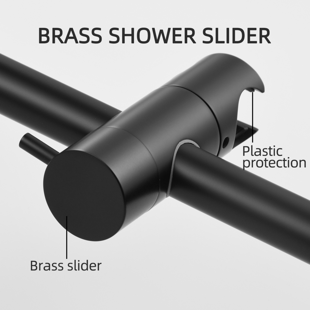 Tecmolog Brass 27.55-Inch Slide Bar with Adjustable ABS Plastic Shower Holder for Bathroom Wall Mount