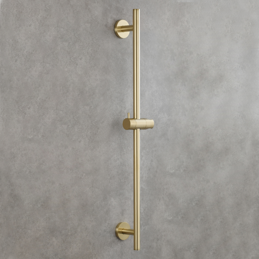 Tecmolog Brass 27.55-Inch Slide Bar with Adjustable Brass Shower Holder for Bathroom Wall Mount