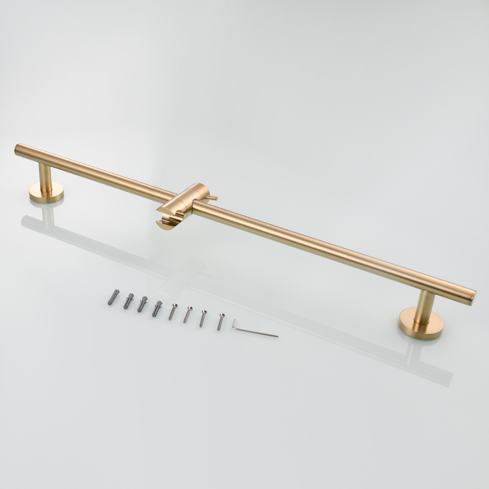 Tecmolog Brass 27.55-Inch Slide Bar with Adjustable Brass Shower Holder for Bathroom Wall Mount