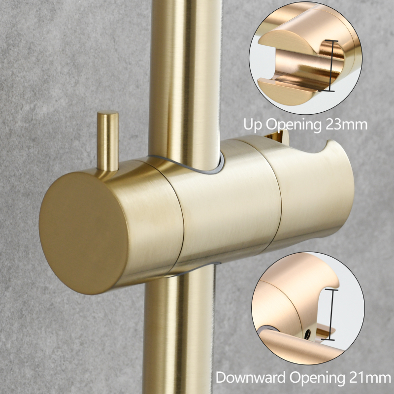 Tecmolog Brass 27.55-Inch Slide Bar with Adjustable Brass Shower Holder for Bathroom Wall Mount