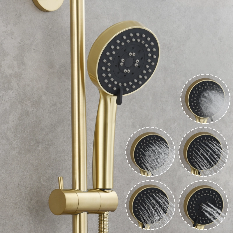Tecmolog Brass 27.55-Inch Slide Bar with Adjustable Brass Shower Holder for Bathroom Wall Mount