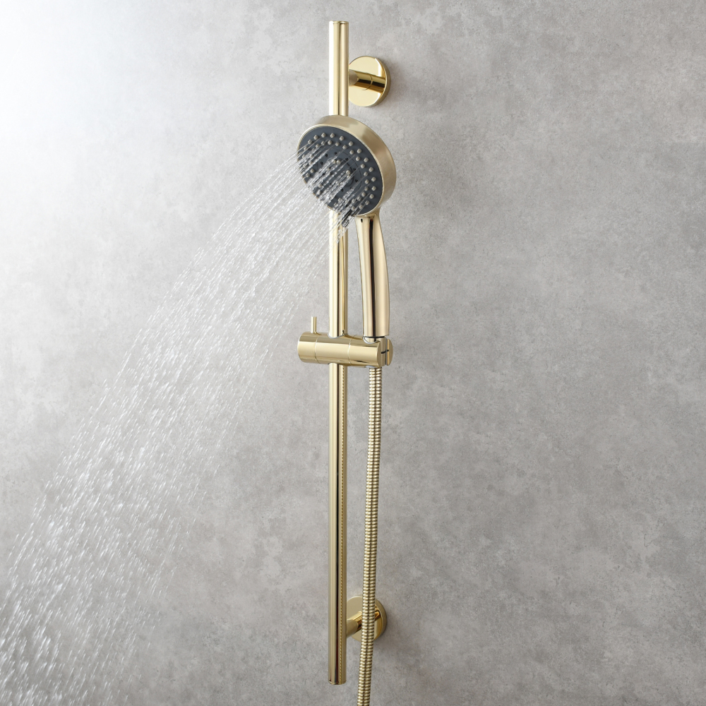 Tecmolog Brass 27.55-Inch Slide Bar with Adjustable Brass Shower Holder for Bathroom Wall Mount