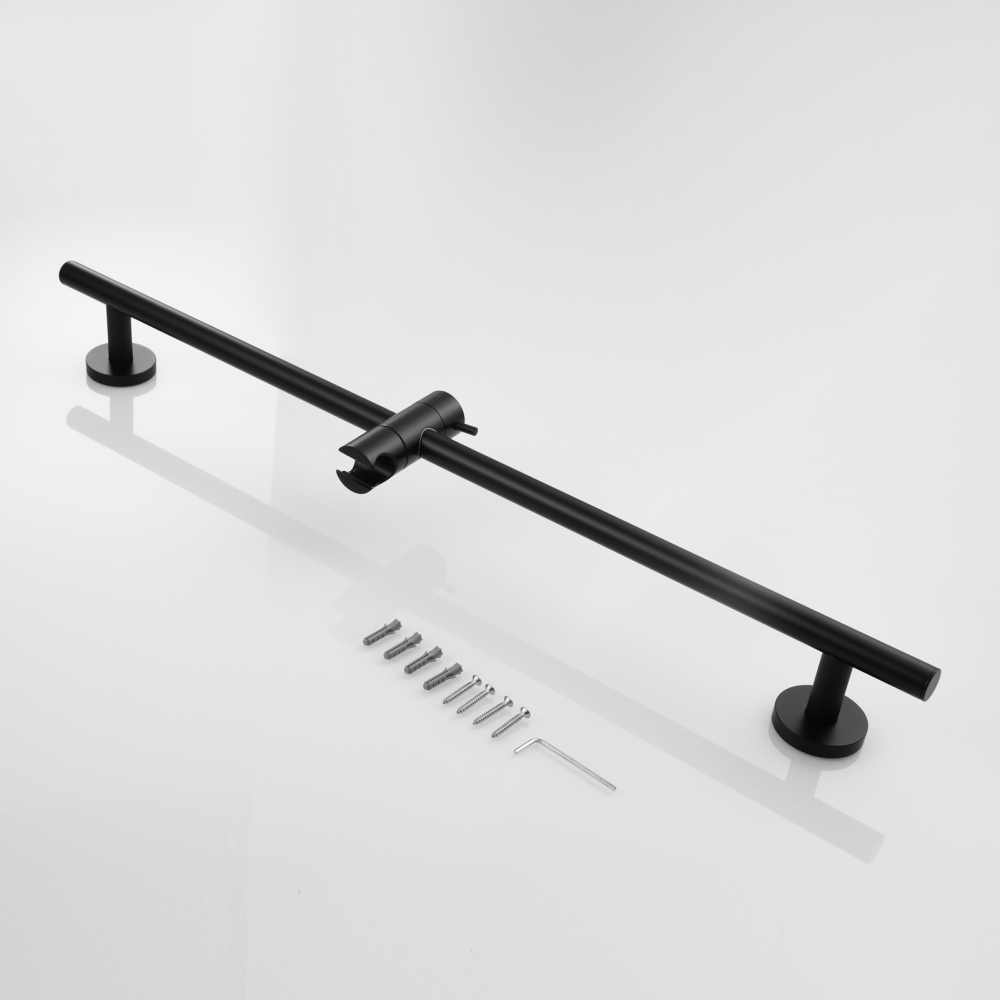 Tecmolog Brass 27.55-Inch Slide Bar with Adjustable ABS Plastic Shower Holder for Bathroom Wall Mount