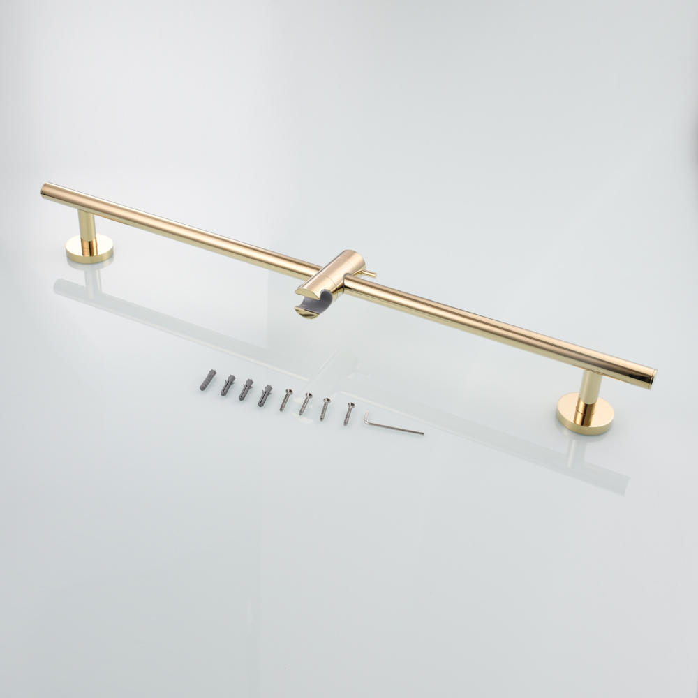 Tecmolog Brass 27.55-Inch Slide Bar with Adjustable Brass Shower Holder for Bathroom Wall Mount