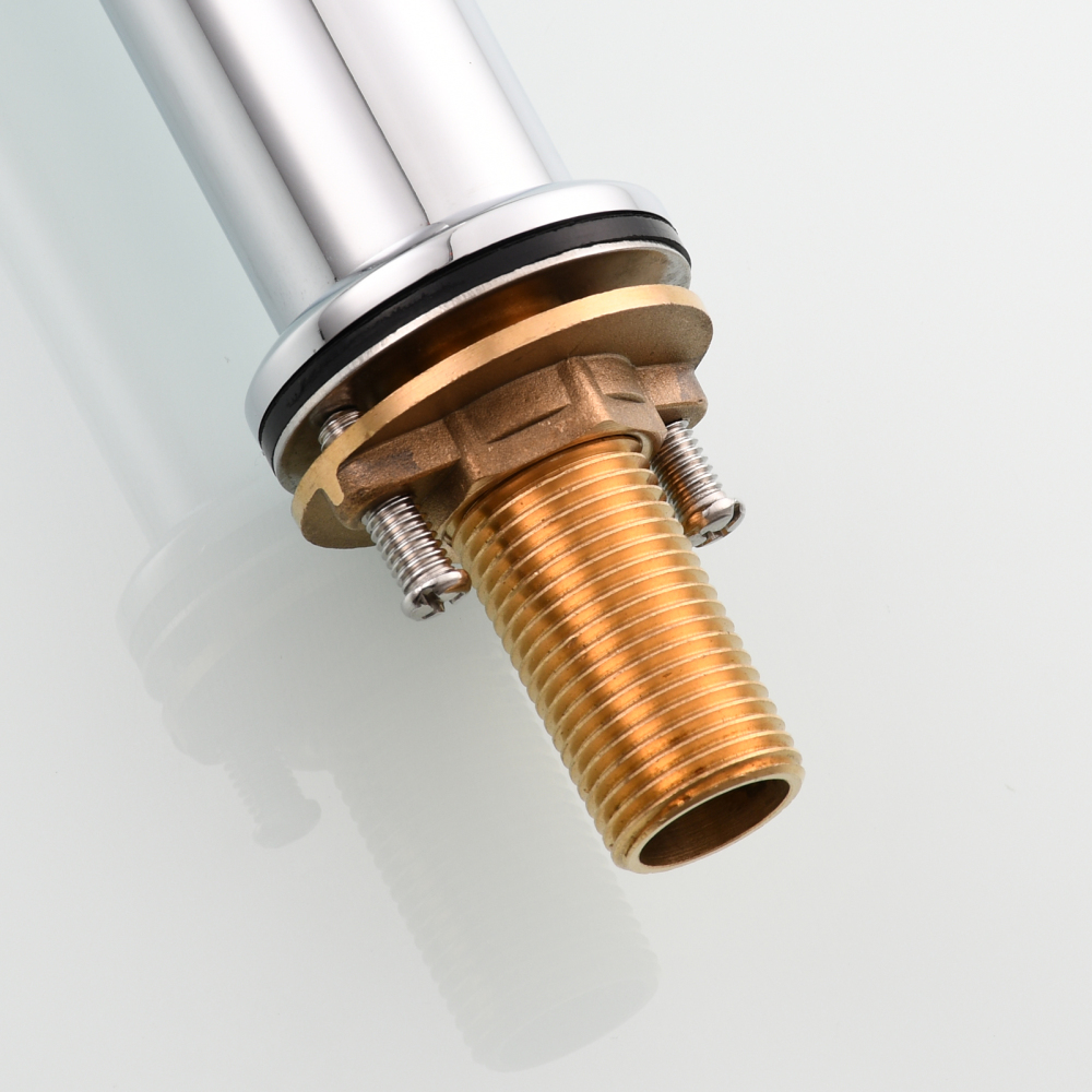 Tecmolog Deck Mount Pot Filler Kitchen Faucet, Brass Only Cold Folding Faucet, Dual Handles Stretchable 21” Double Swing Joint Single Hole Kitchen Sink Tap