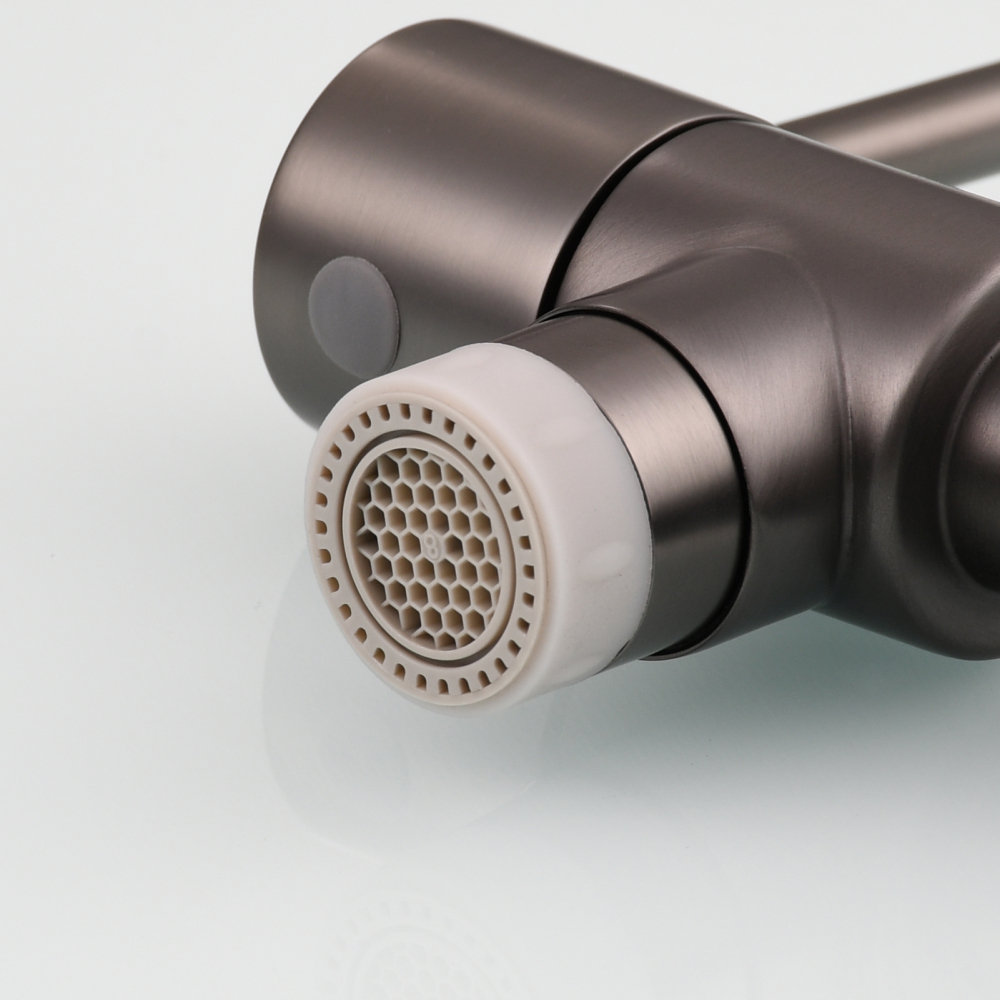 Tecmolog Brass Chrome Kitchen Faucet, Wall Mounted and Folding Kitchen Tap with Double Handle, Single Cold water Tap