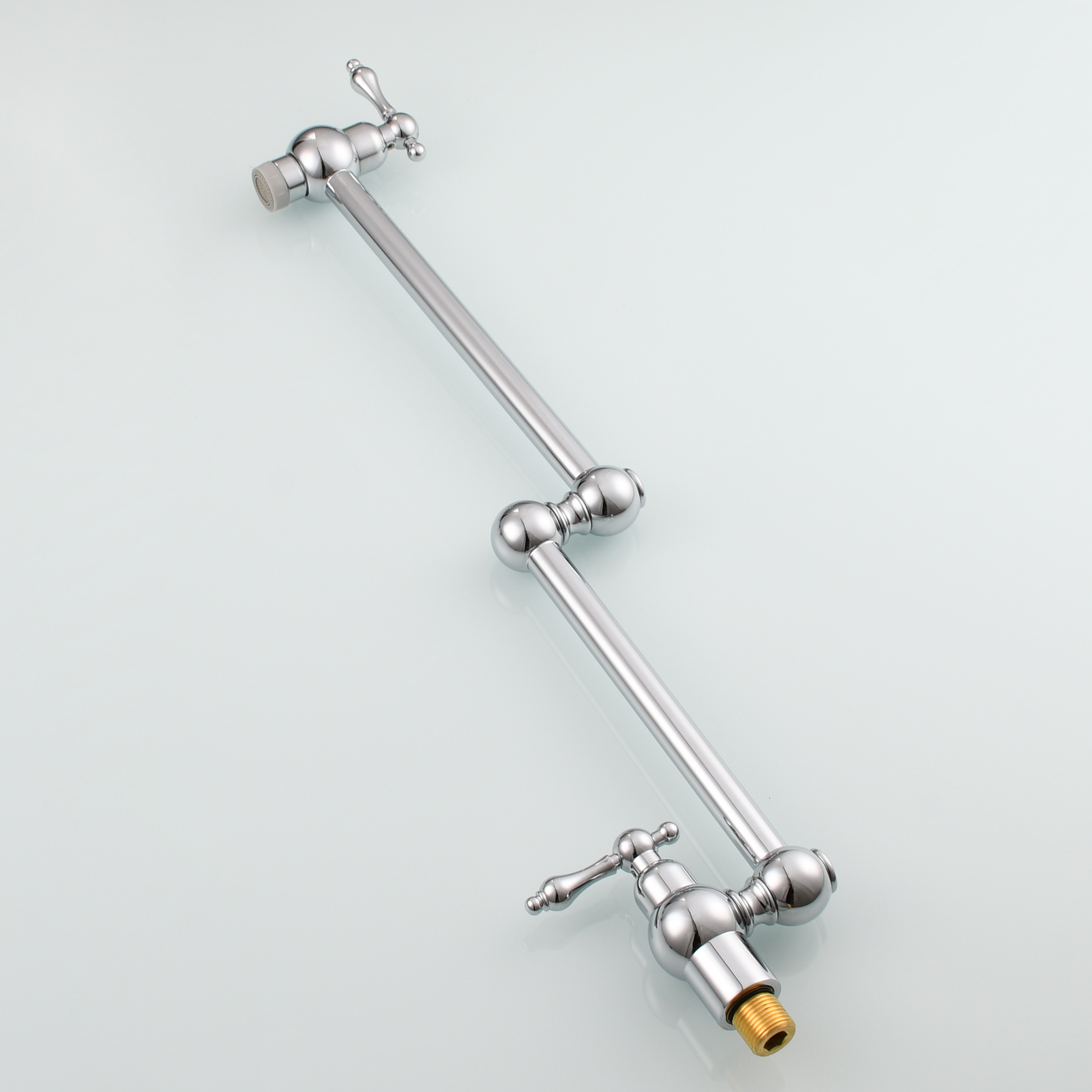 Tecmolog Wall Mount Kitchen Faucet, 1/2”NPT Brass Folding Pot Filler Tap, Kitchen Sink Tap for Cold Water, Nickel/Black/Chrome