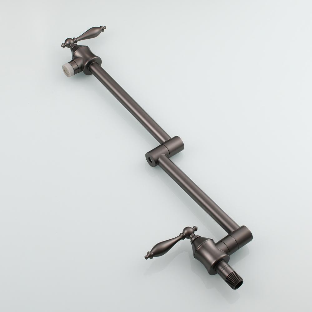 Tecmolog Pot Filler Faucet Brass Commercial Wall Mount Kitchen Sink Faucet Folding Stretchable with Single Hole Two Handles