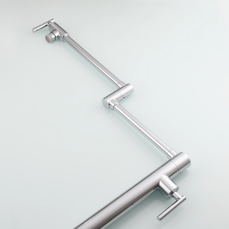 Tecmolog Deck Mount Fold Faucet Brass Hot and Cold Sink Tap with Two Handle Switch