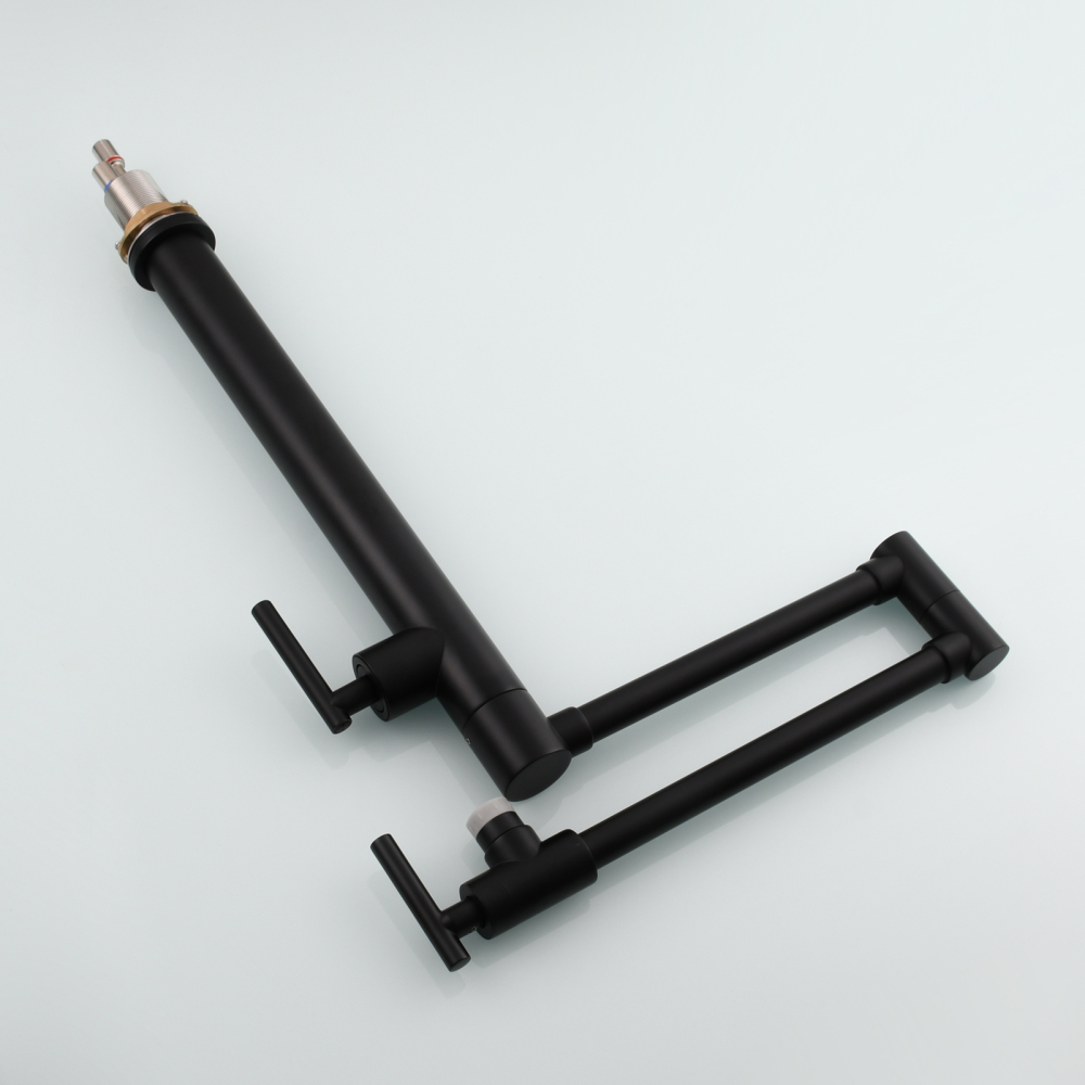 Tecmolog Deck Mount Fold Faucet Brass Hot and Cold Sink Tap with Two Handle Switch