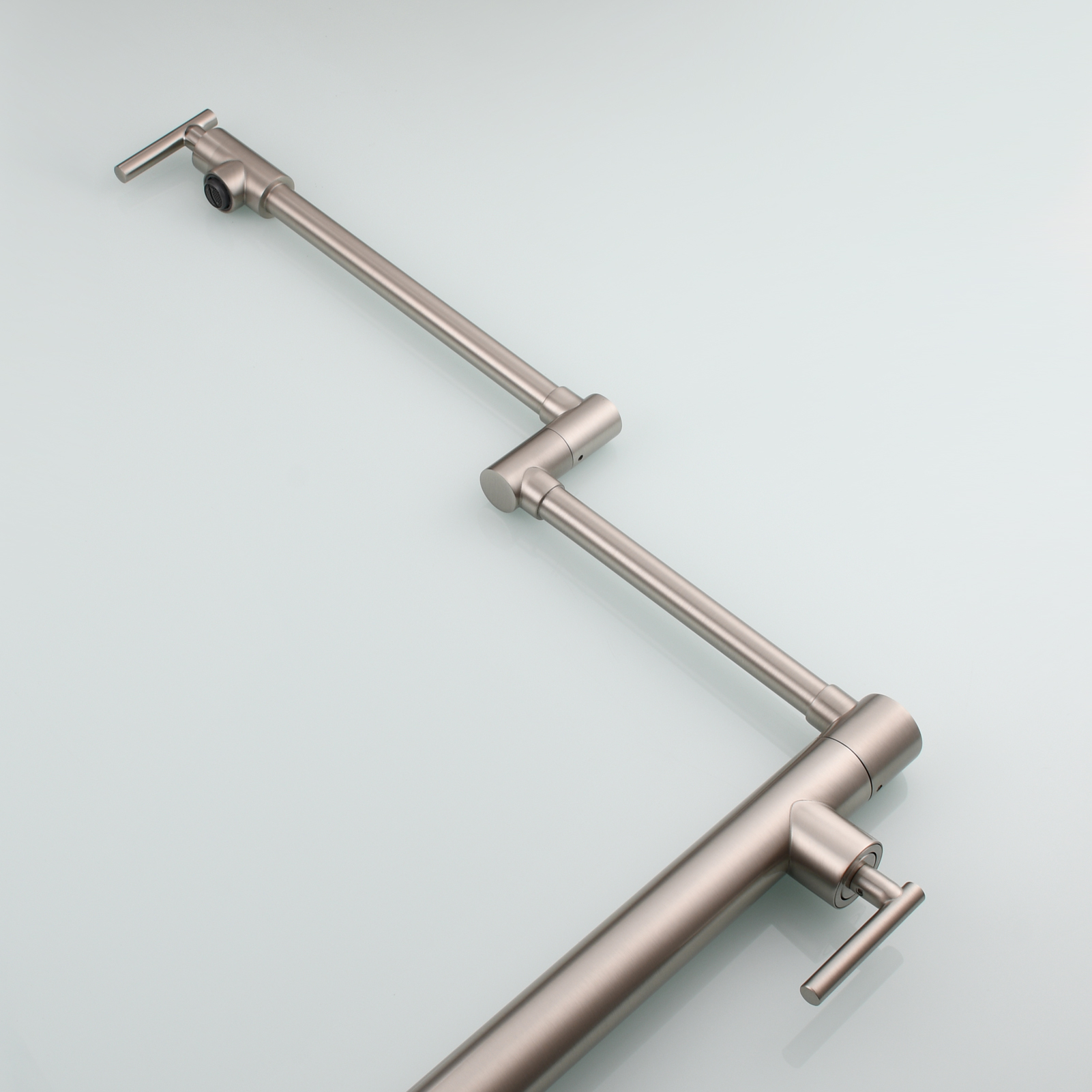 Tecmolog Deck Mount Fold Faucet Brass Hot and Cold Sink Tap with Two Handle Switch