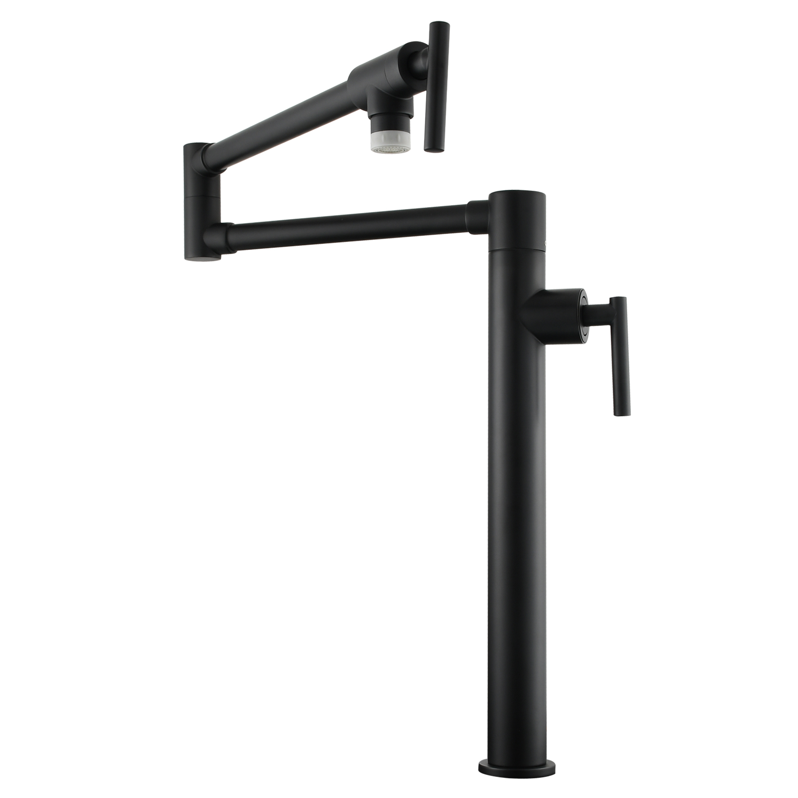 Tecmolog Deck Mount Fold Faucet Brass Hot and Cold Sink Tap with Two Handle Switch