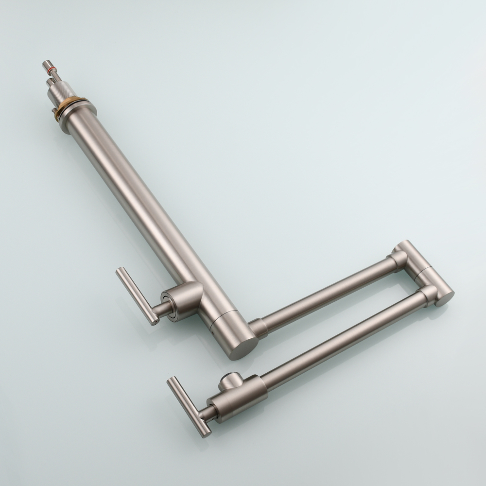 Tecmolog Deck Mount Fold Faucet Brass Hot and Cold Sink Tap with Two Handle Switch