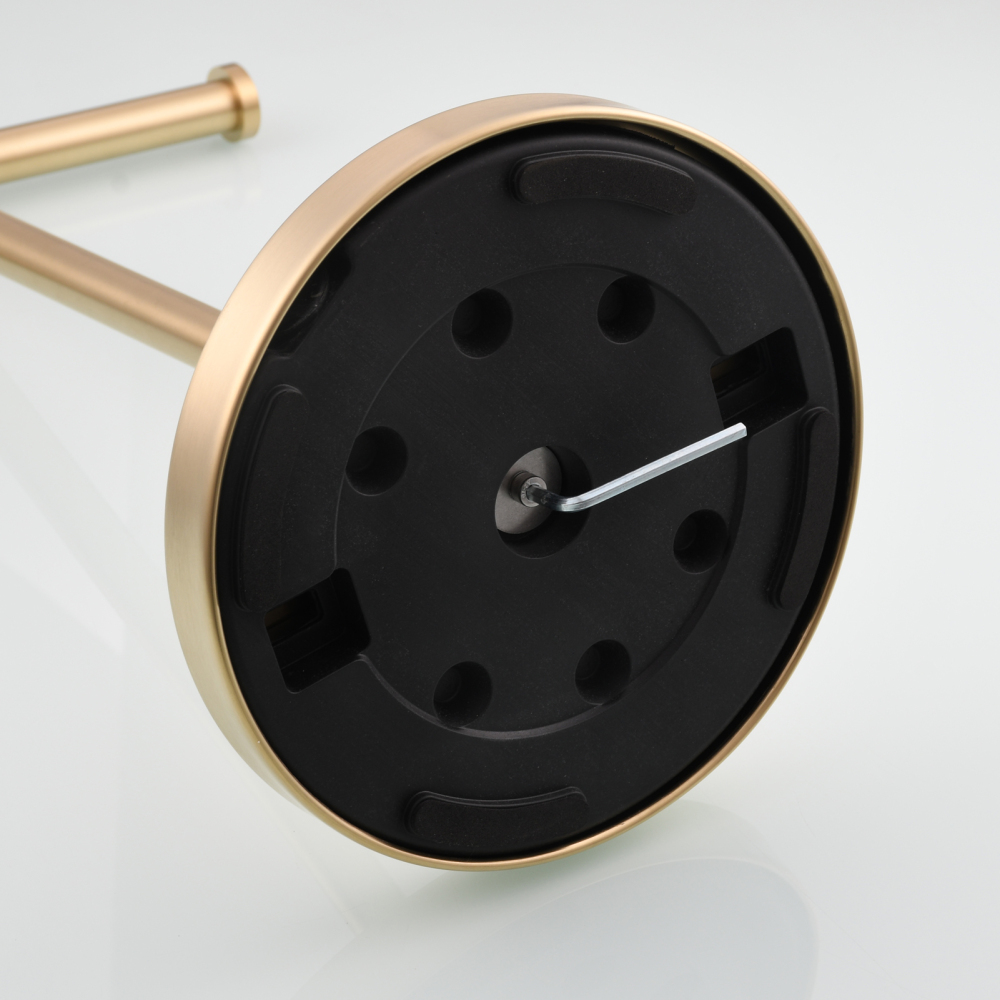 Tecmolog Stainless Steel Free Standing Paper Towel Holder,Black Bathroom Roll Holder with Non-Slip Mat,SBH265B