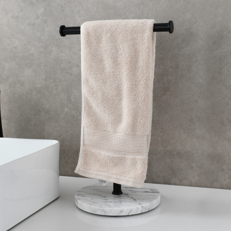 Tecmolog 304 Stainless Steel Black Towel Rack,Free Standing Marble Base Paper Towel Holder,SBH253B