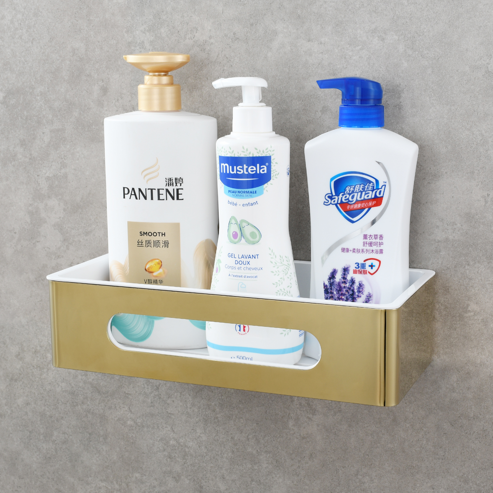 Tecmolog Stainless Steel Black/Nickel/Gold/Chrome Corner Shelf Caddy Bathing Platform with Hooks Wall Nail Storage SBH190/SBH190B/SBH190J/SBH190NA