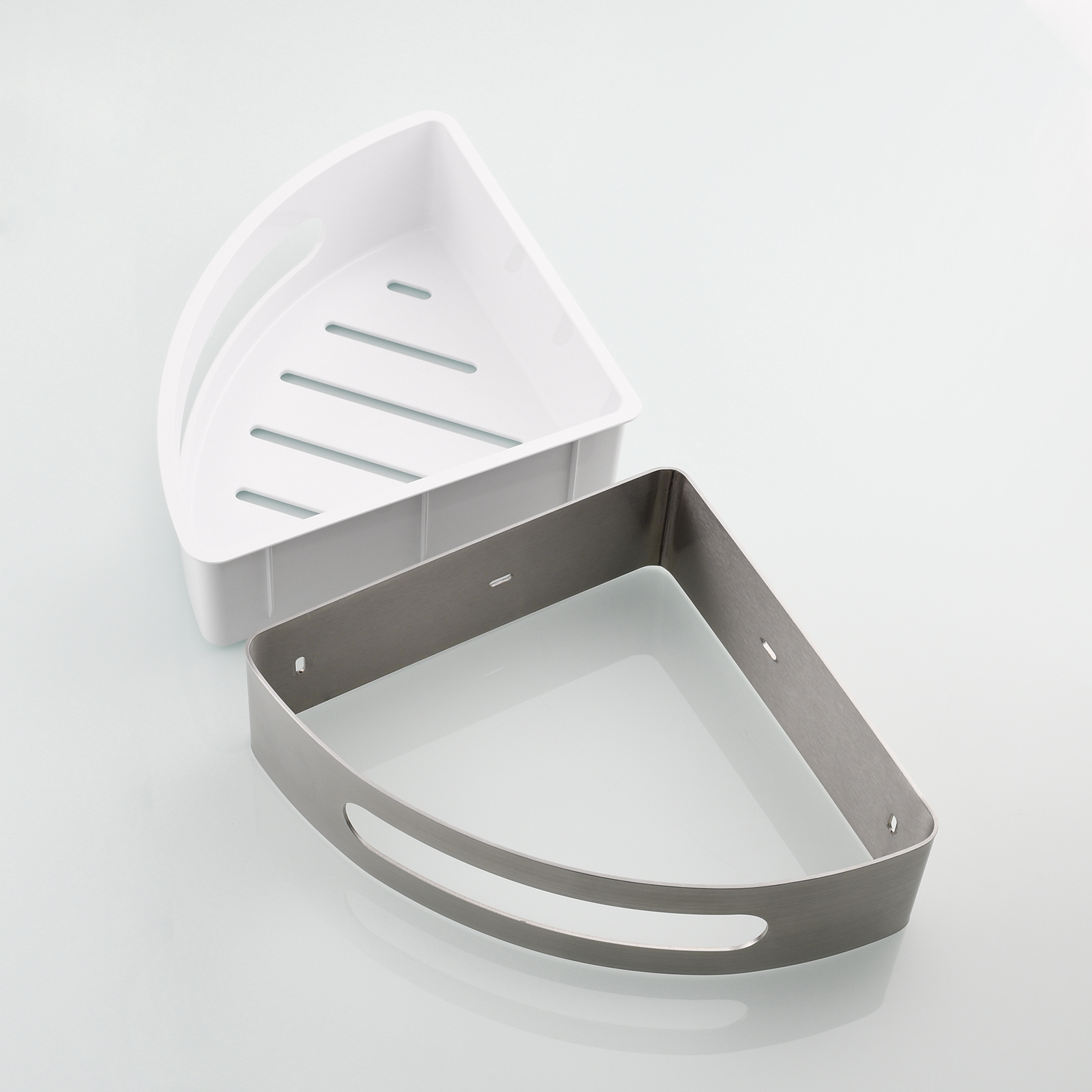 Tecmolog Chrome Triangle Corner Caddy Bathing Platform With Hooks Kitchen Wall Nail Storage For Bathroom SBH189/SBH189J/SBH189B/SBH189NA