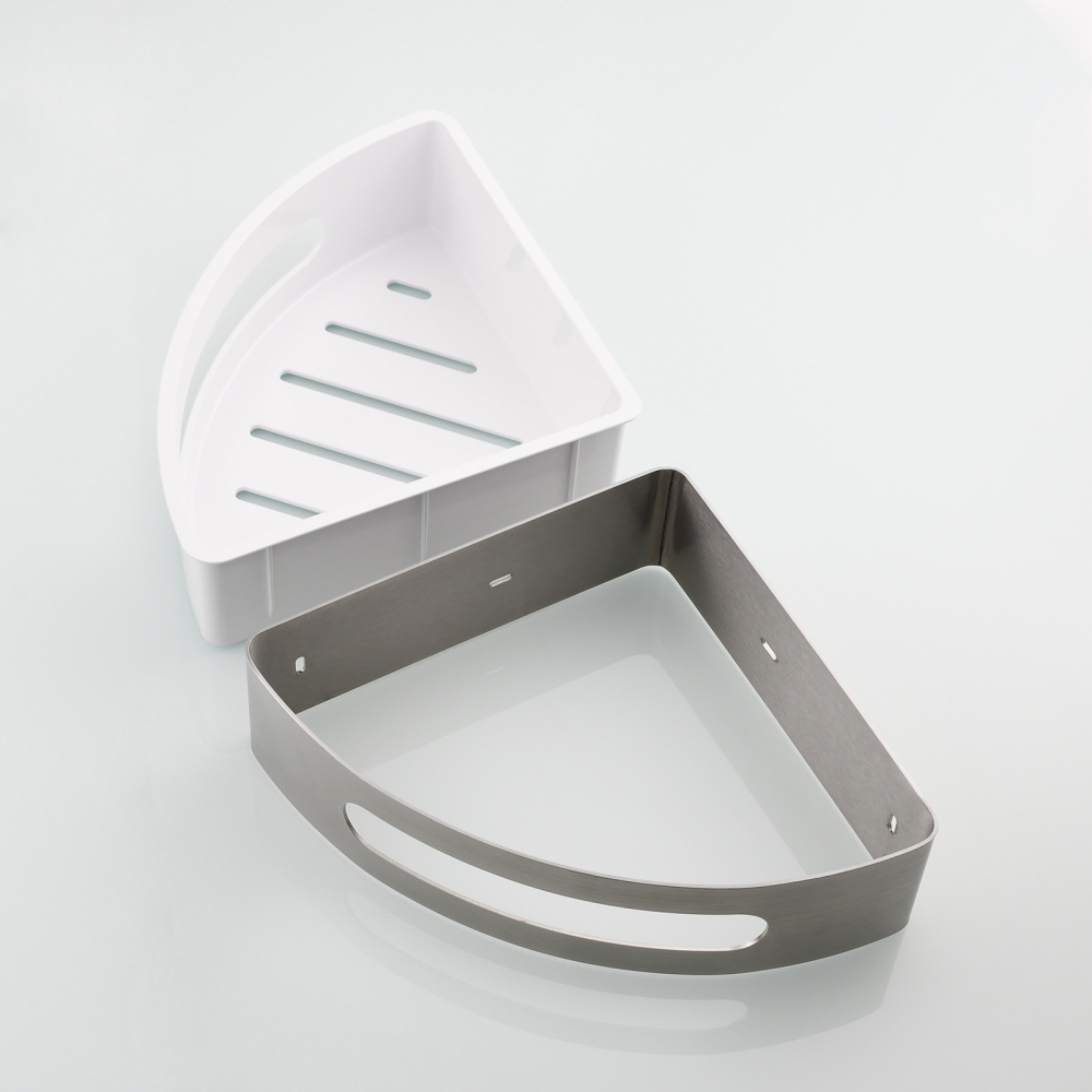 Tecmolog Chrome Triangle Corner Caddy Bathing Platform With Hooks Kitchen Wall Nail Storage For Bathroom SBH189/SBH189J/SBH189B/SBH189NA