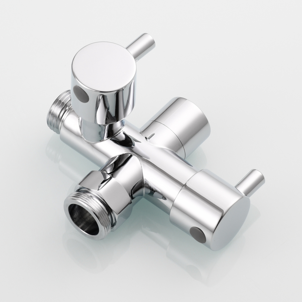 Tecmolog Brass Faucet Diverter Valve Shut Off Sink Faucet to Hose Adapter for Bathroom Faucet