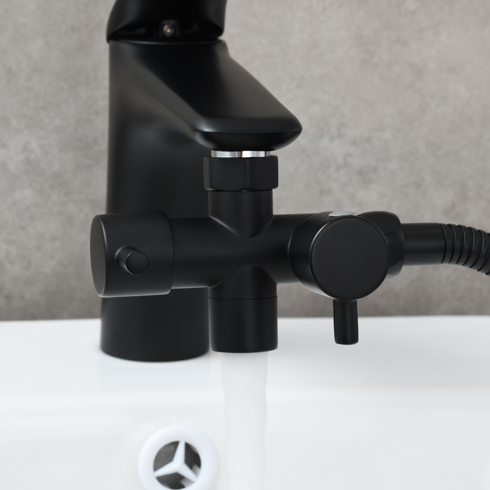 Tecmolog Brass Faucet Diverter Valve Shut Off Sink Faucet to Hose Adapter for Bathroom Faucet