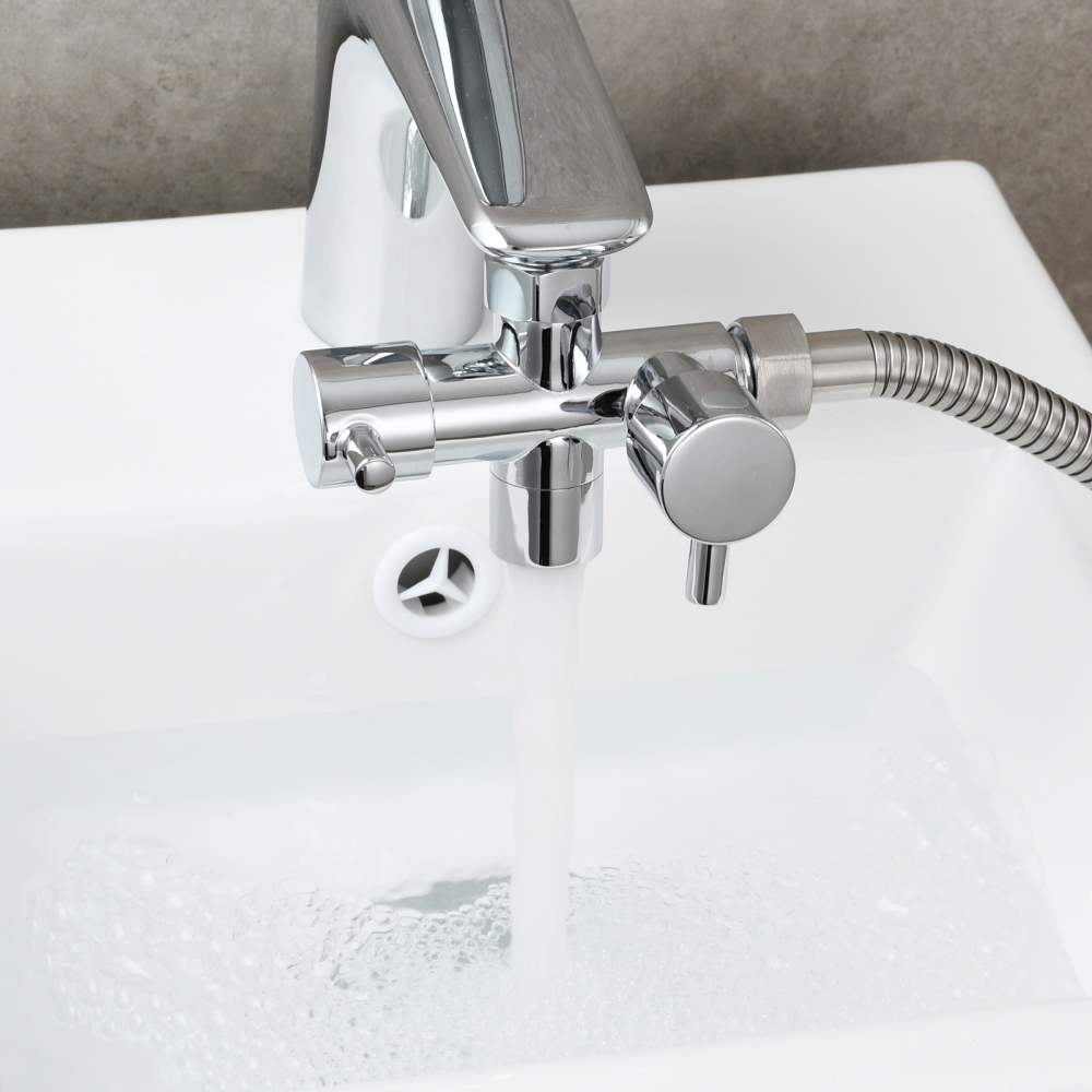Tecmolog Brass Faucet Diverter Valve Shut Off Sink Faucet to Hose Adapter for Bathroom Faucet