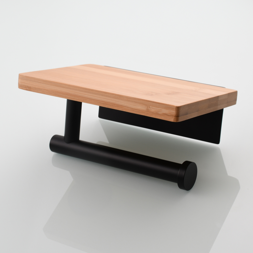 Tecmolog Stainless Steel Black Plank Paper Holder,Bathroom Tissue Storage Rack,SBH263B