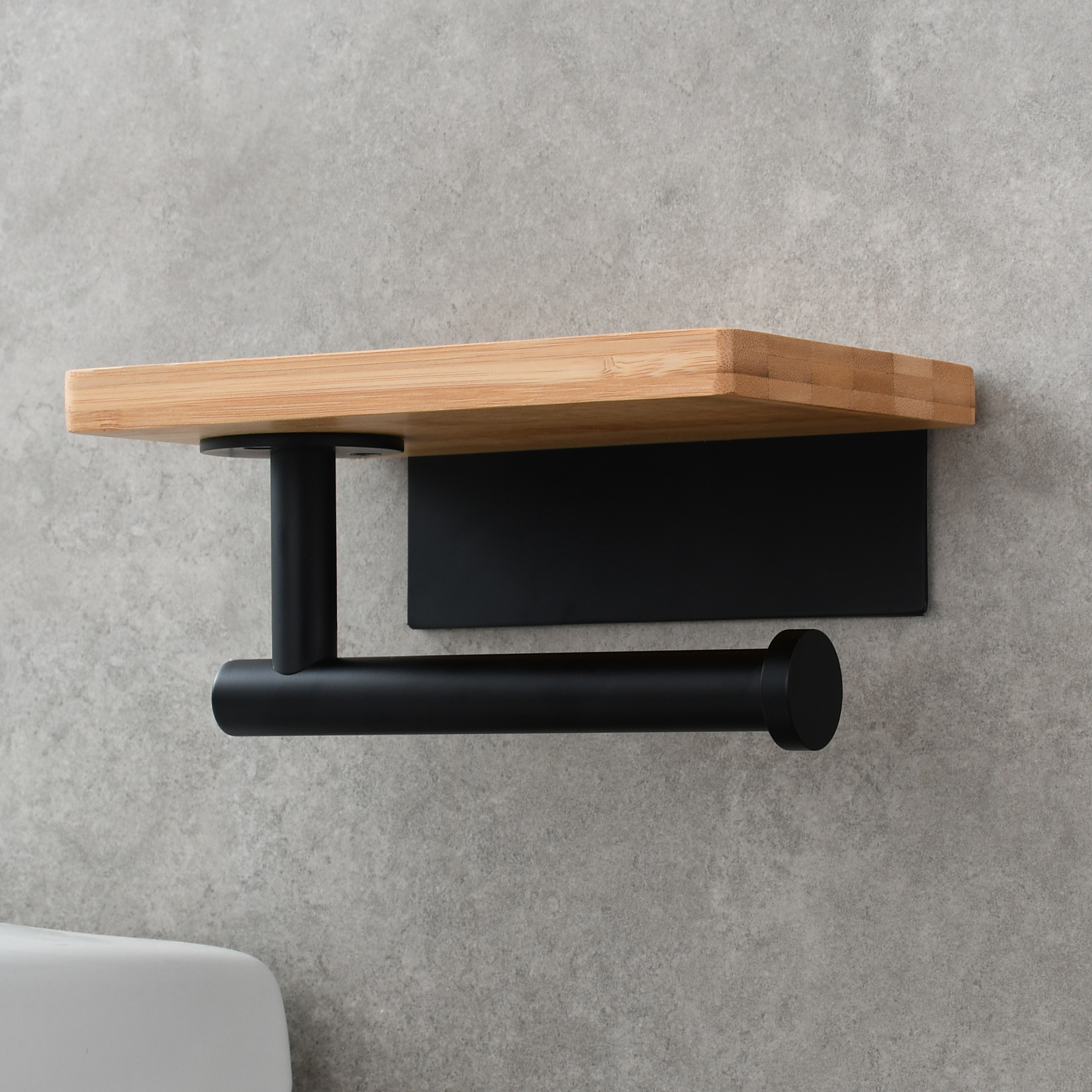 Tecmolog Stainless Steel Black Plank Paper Holder,Bathroom Tissue Storage Rack,SBH263B