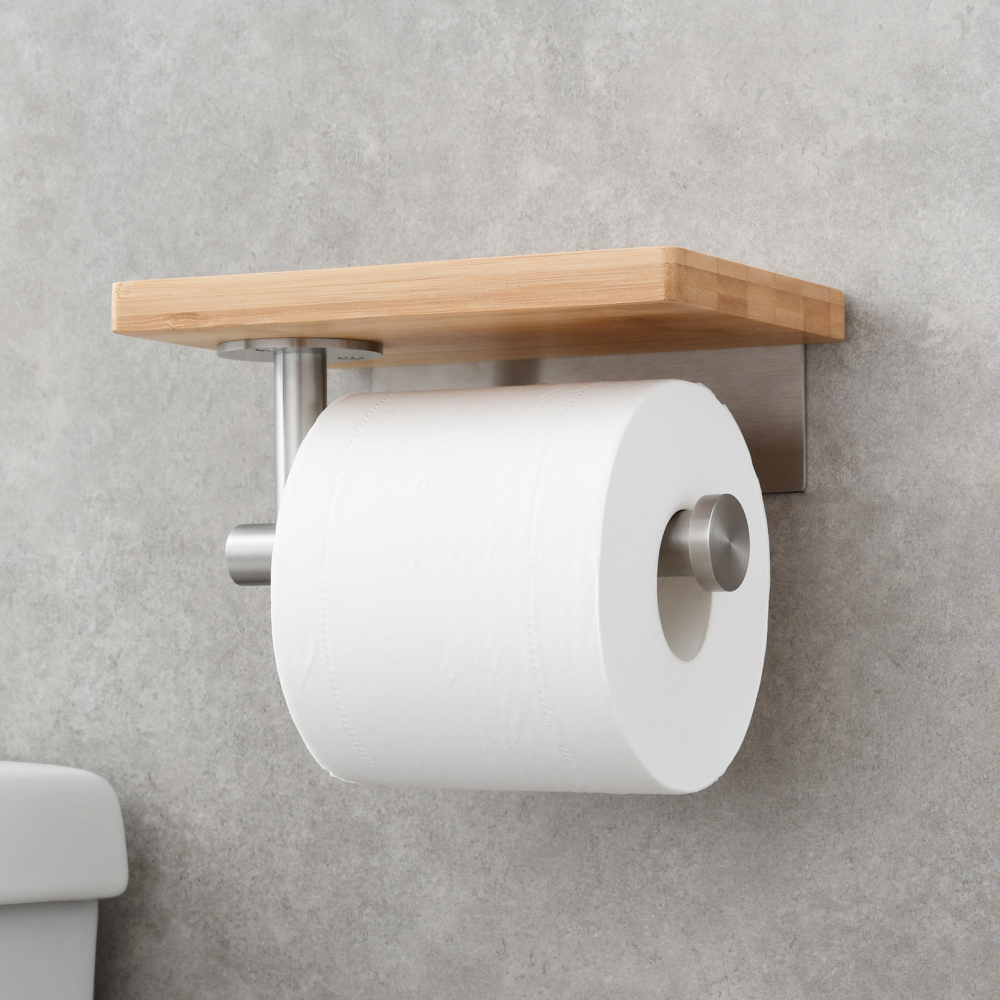 Tecmolog Stainless Steel Black Plank Paper Holder,Bathroom Tissue Storage Rack,SBH263B