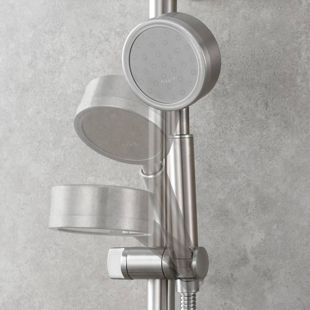 Tecmolog Stainless Steel Shower Slide Bar,with Adjustable Shower Head Holder,SBH260