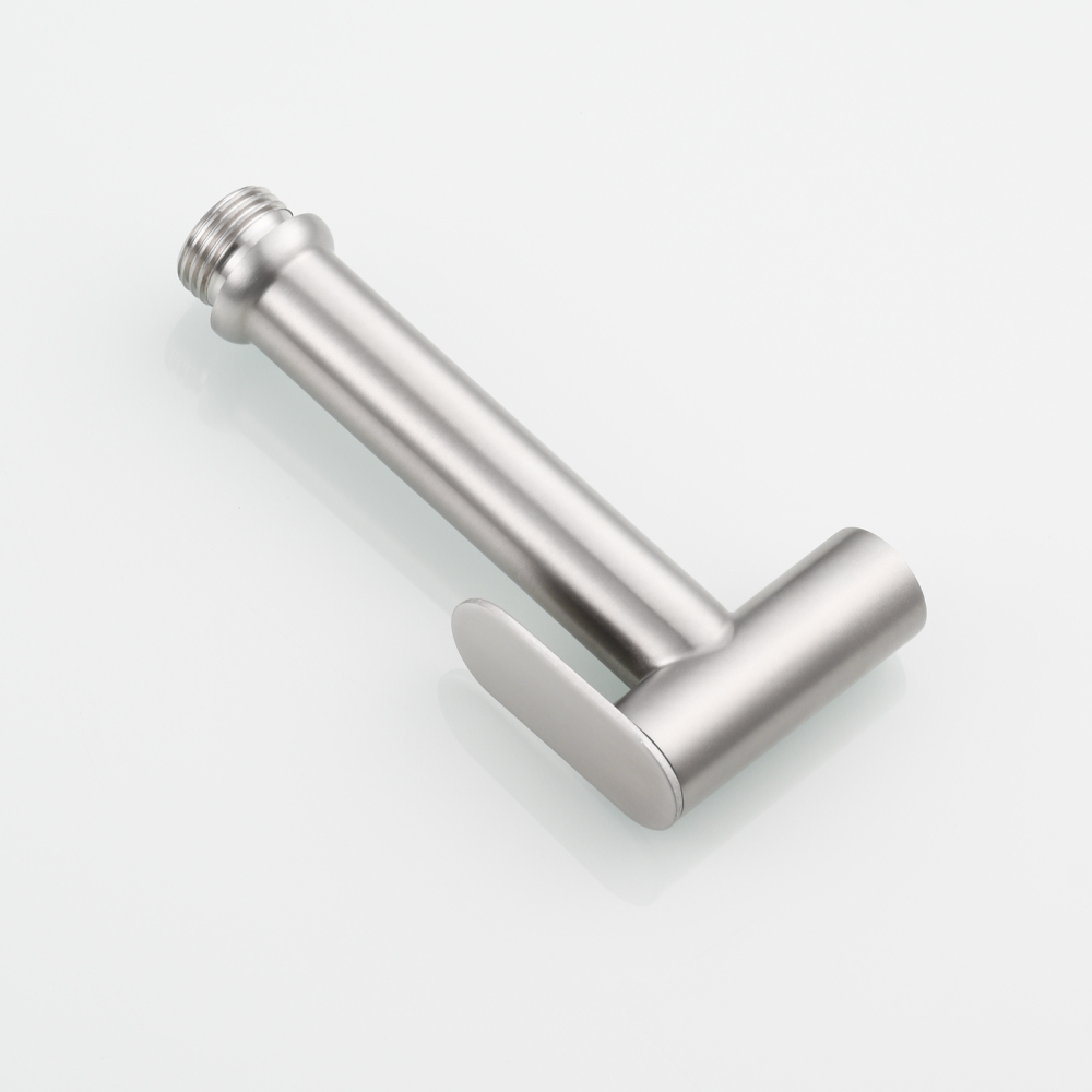 Tecmolog Stainless Steel Non Long Press Bidet Sprayer,Bathroom Pressurized Water Set with Holder and T-valve,WS038F