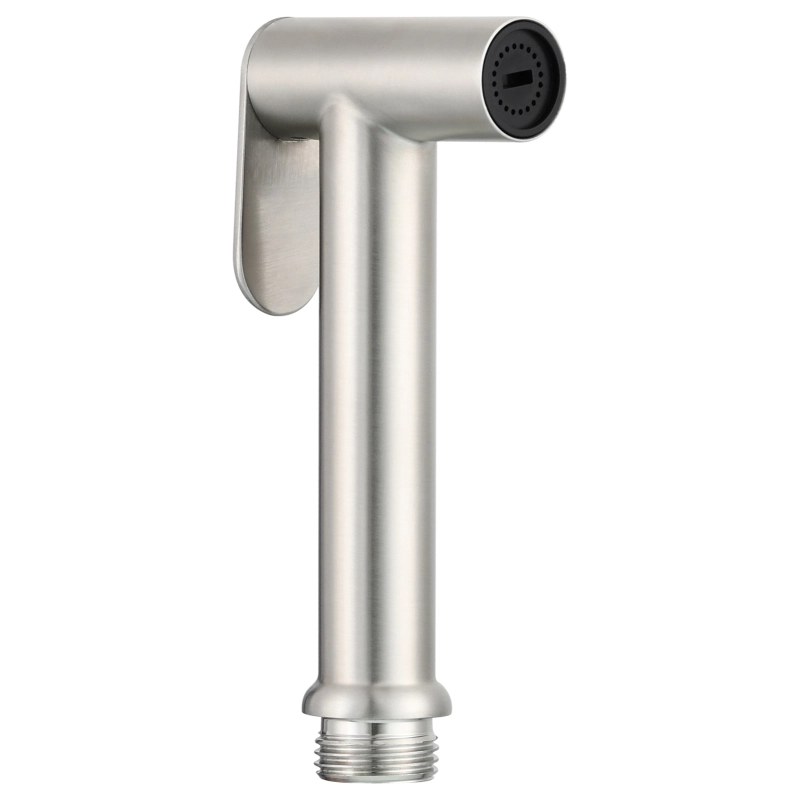 Tecmolog Stainless Steel Non Long Press Bidet Sprayer,Bathroom Pressurized Water Set with Holder and T-valve,WS038F
