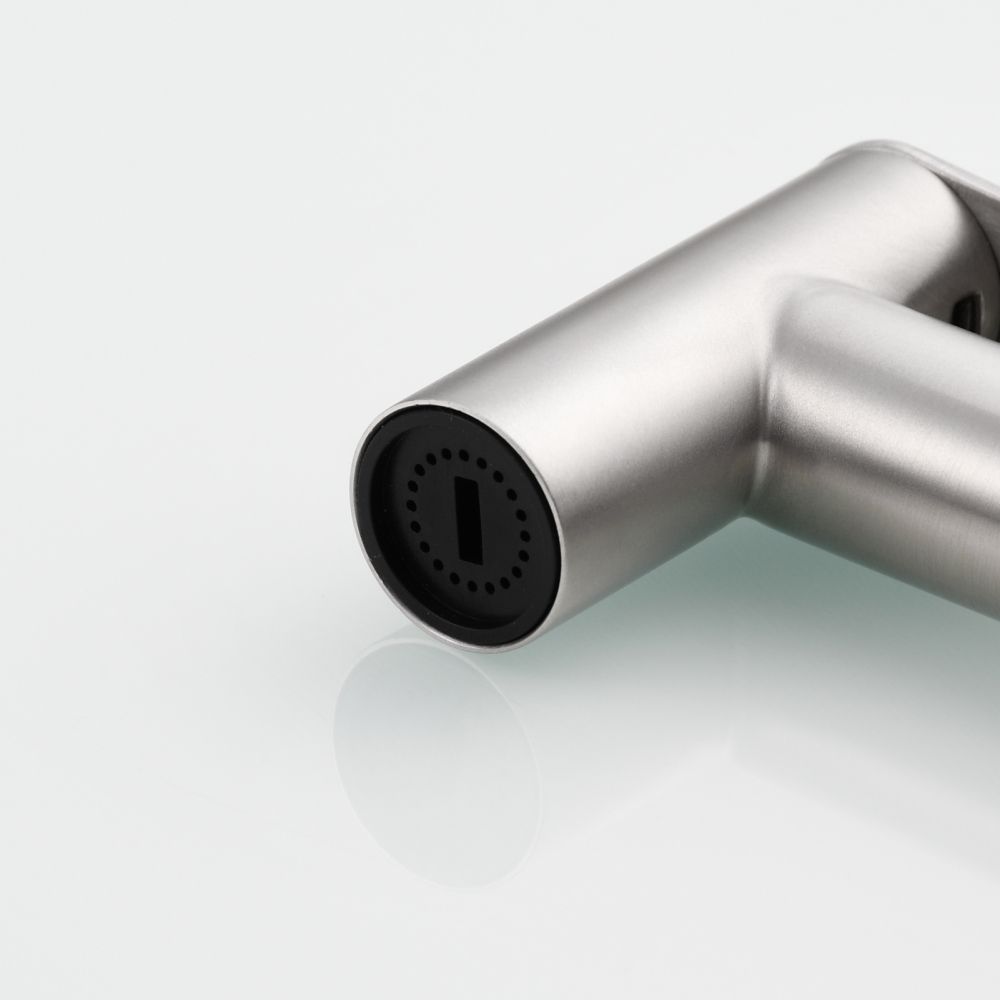 Tecmolog Stainless Steel Non Long Press Bidet Sprayer,Bathroom Pressurized Water Set with Holder and T-valve,WS038F