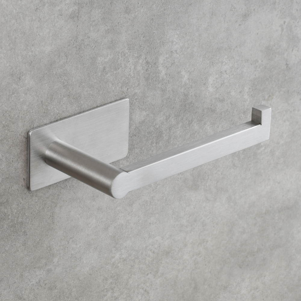 Tecmolog Toilet Paper Holder Self Adhesive, Premium Thicken SUS304 Stainless Steel Rustproof Adhesive Toilet Roll Holder no Drilling for Bathroom, Kitchen, Washroom